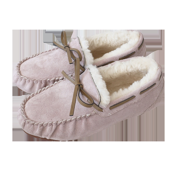 Γυναικεία μοκασίνια με φόδρα και κορδέλα