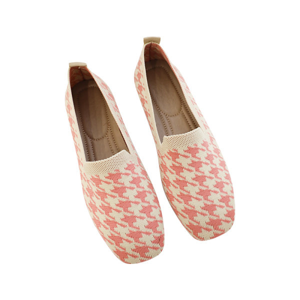 Γυναικεία μοκασίνια καρό σχέδιο με επίπεδη σόλα