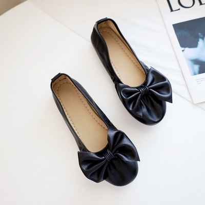 Női bőr mokaszin 3D szalaggal