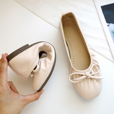 Női bőr mokaszin 3D szalaggal