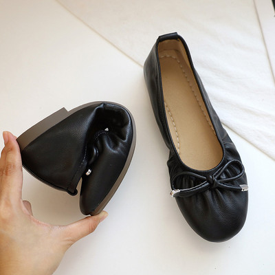 Női bőr mokaszin 3D szalaggal