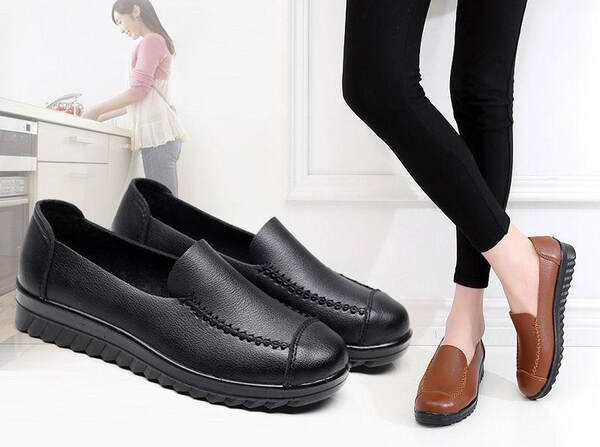 Plakanās zoles ādas mokasīni