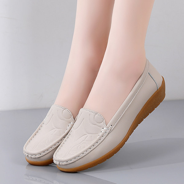 Jauna modeļa sieviešu mokasīni noapaļots modelis no eko ādas