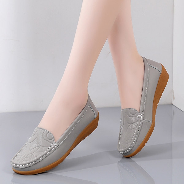 Jauna modeļa sieviešu mokasīni noapaļots modelis no eko ādas