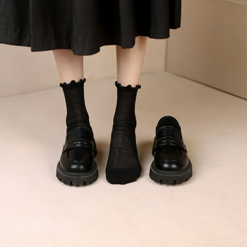 Дамски кожени черни обувки 