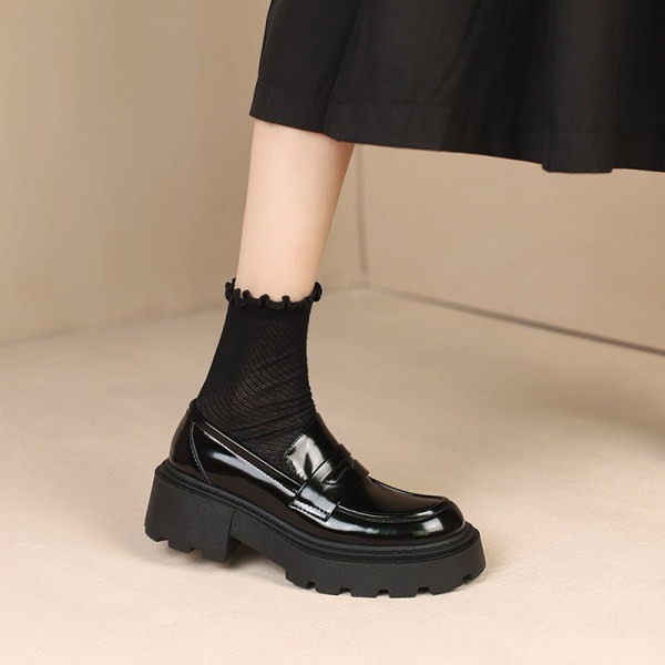 Öko bőr alkalmi cipő kerek modell nőknek