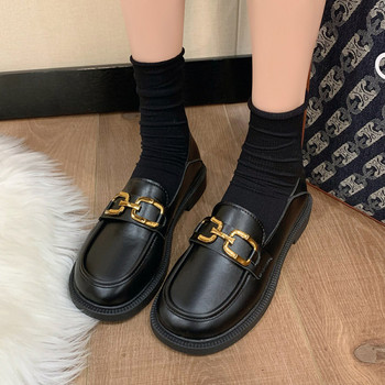Ежедневни дамски обувки от еко кожа в черен цвят