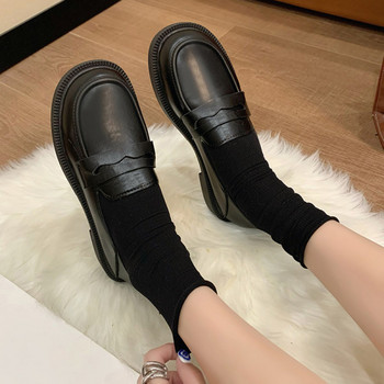 Ежедневни дамски обувки от еко кожа в черен цвят