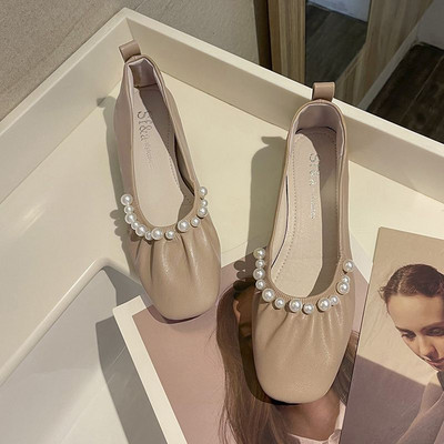 Ženske moderne cipele sa debelom četvrtastom petom 4cm i perlama