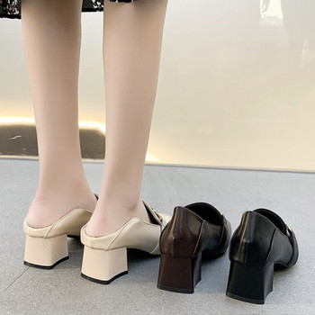 Ежедневни дамски обувки с 5см квадратен ток