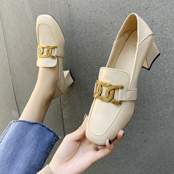 Casual γυναικεία παπούτσια με τετράγωνο τακούνι 5cm