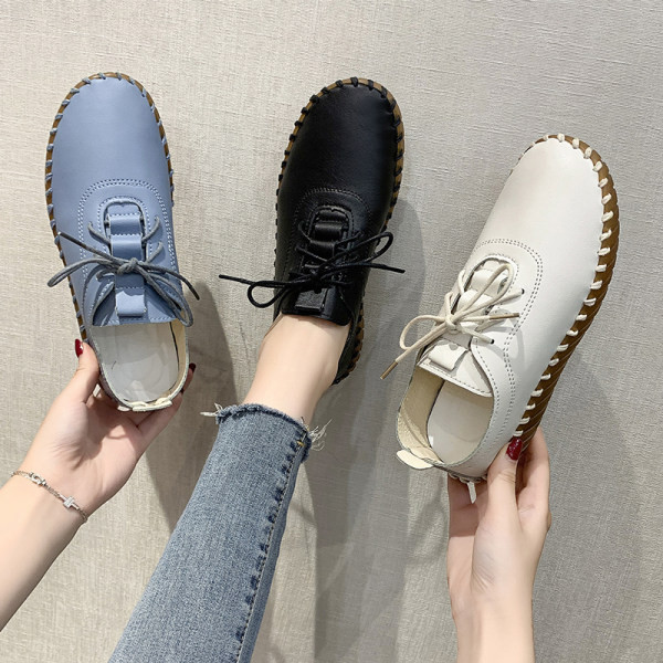 Sieviešu eko ādas apavi ar šņorēm ikdienas modelis