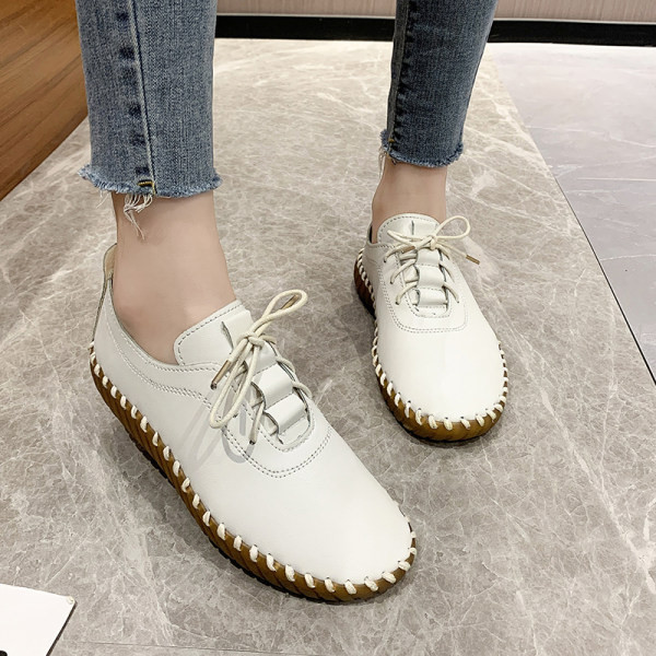 Sieviešu eko ādas apavi ar šņorēm ikdienas modelis