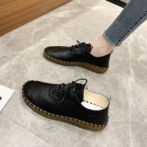 Sieviešu eko ādas apavi ar šņorēm ikdienas modelis