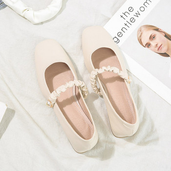 Дамски ежедневни обувки с ток и перли