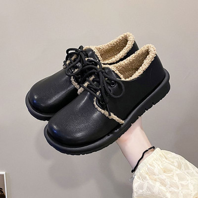 Casual γυναικεία έκο δερμάτινα παπούτσια με πουπουλένια φόδρα