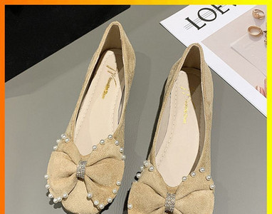 Κομψά eco suede παπούτσια - με πέρλες