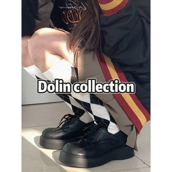 Нов модел дамски обувки с връзки -черен цвят