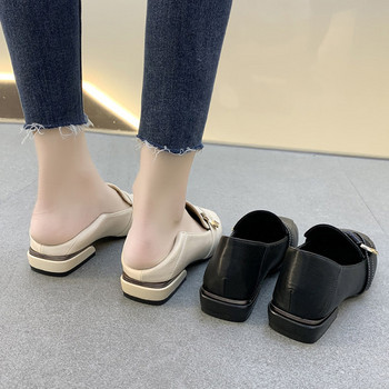 Дамски ежедневен модел обувки от еко кожа с нисък ток