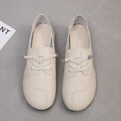 Γυναικεία παπούτσια από οικολογικό δέρμα με κορδόνια casual μοντέλο