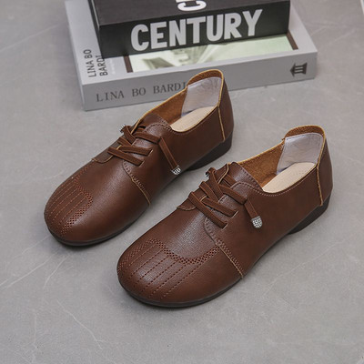 Γυναικεία παπούτσια από οικολογικό δέρμα με κορδόνια casual μοντέλο