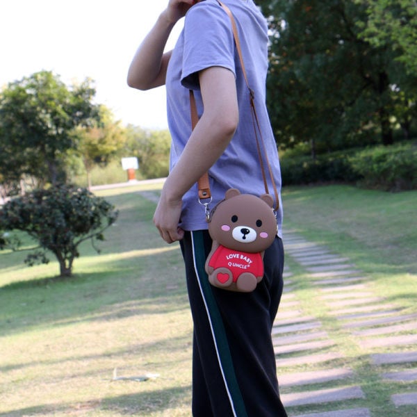 Παιδική τσάντα σιλικόνης σε σχήμα αρκούδας με επιγραφή