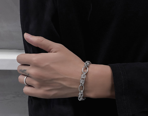 Vīriešu sudraba rokassprādze