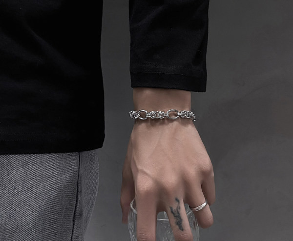 Vīriešu sudraba rokassprādze