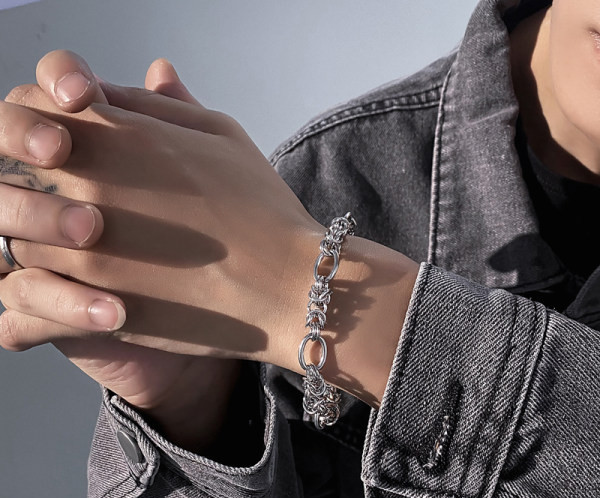 Vīriešu sudraba rokassprādze