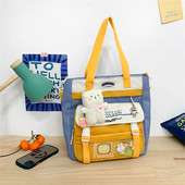 Vászon gyerektáska medve medállal