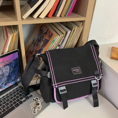 Bērnu tekstila soma ar uzrakstu un plastmasas aizdari