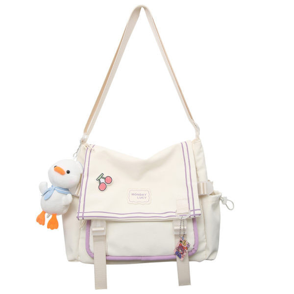 Bērnu tekstila soma ar uzrakstu un plastmasas aizdari