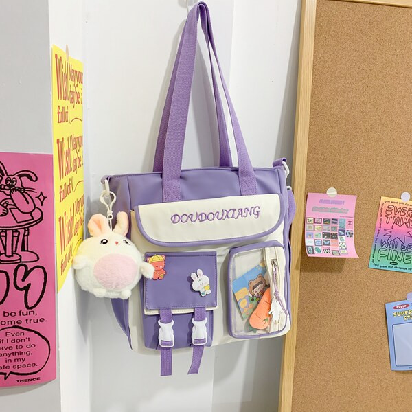 Audekla bērnu soma ar priekšējām kabatām