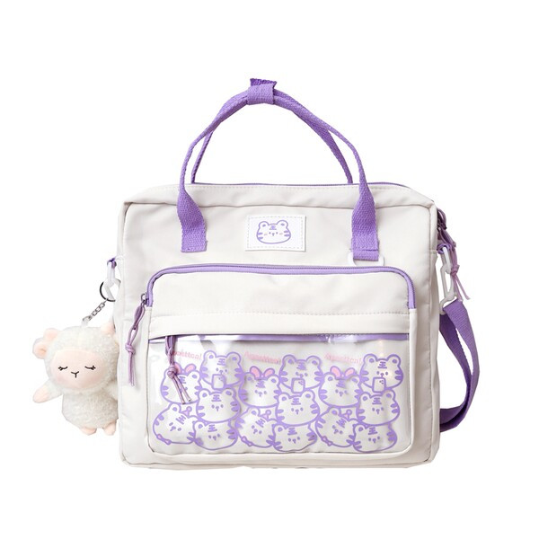 Bērnu somas tipa mugursoma ar apdruku un kabatu