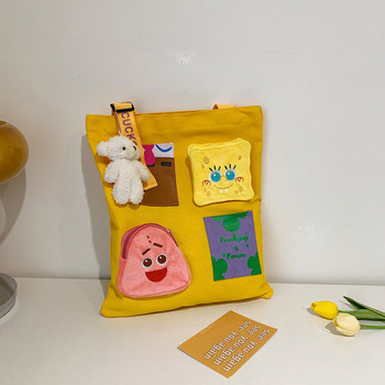 Παιδική τσάντα πάνινη με πολύχρωμες τσέπες