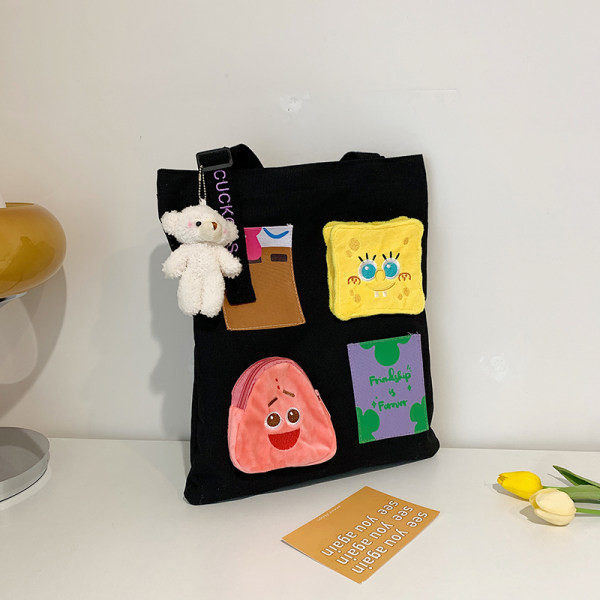 Παιδική τσάντα πάνινη με πολύχρωμες τσέπες