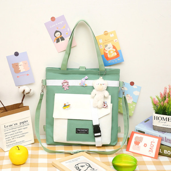 Tekstila bērnu soma ar aplikāciju un uzrakstu