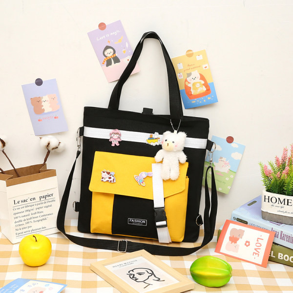 Tekstila bērnu soma ar aplikāciju un uzrakstu