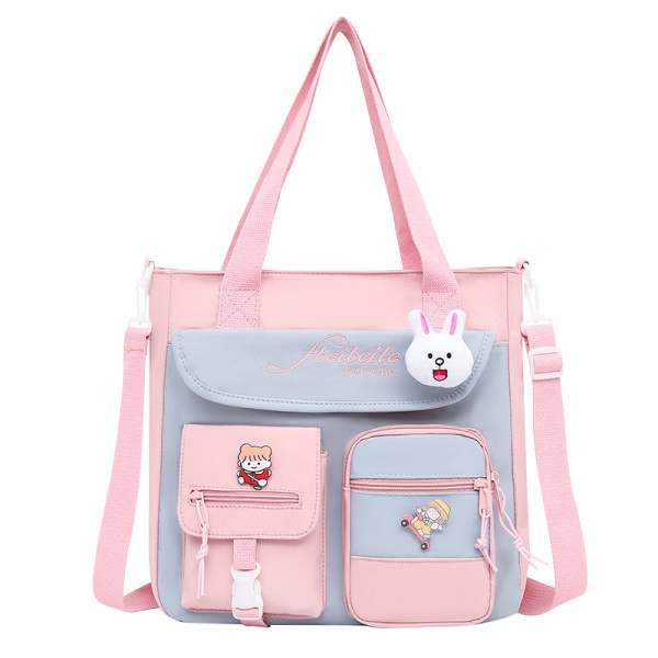 Bērnu soma zēnam-meitenei ar kabatu un rokturi