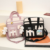 Bērnu ikdienas somas tipa mugursoma ar kabatu un plecu rokturi