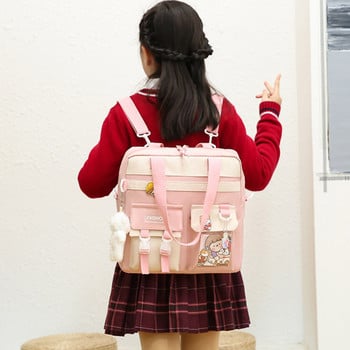 Детска ежедневна раница тип чанта с джоб и дръжка за рамо