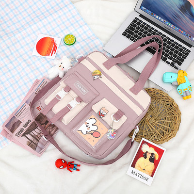 Bērnu ikdienas somas tipa mugursoma ar kabatu un plecu rokturi