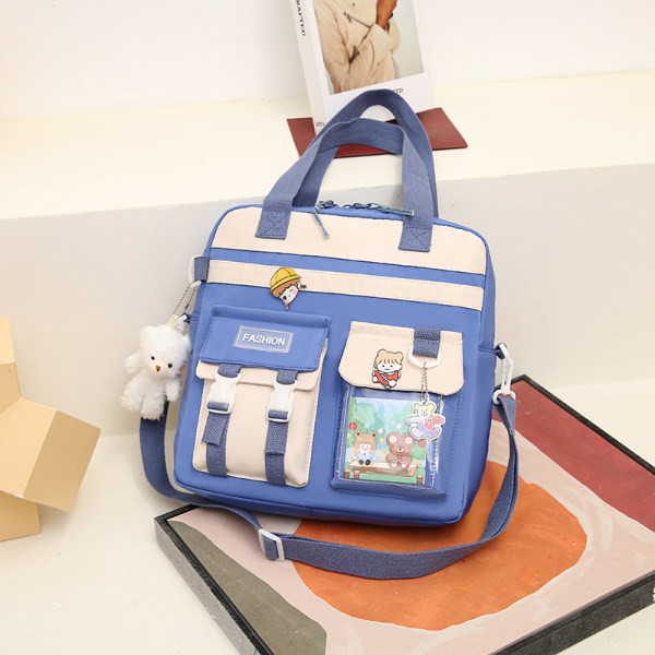 Bērnu ikdienas somas tipa mugursoma ar kabatu un plecu rokturi