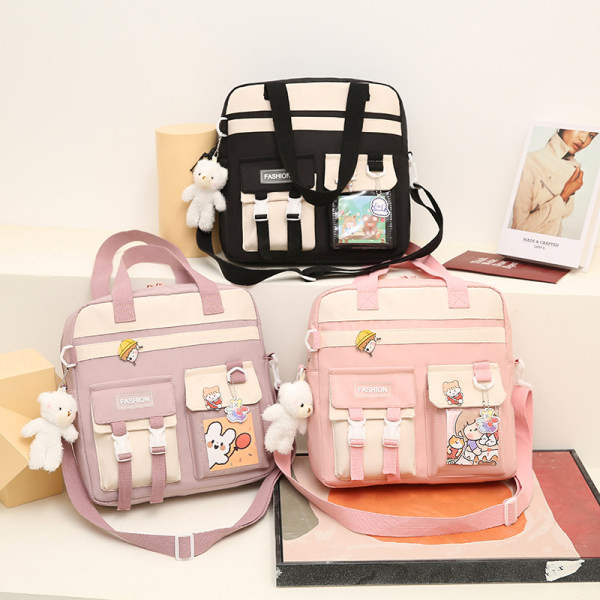 Bērnu ikdienas somas tipa mugursoma ar kabatu un plecu rokturi