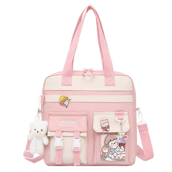 Bērnu ikdienas somas tipa mugursoma ar kabatu un plecu rokturi