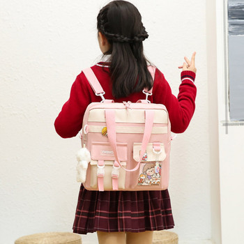 Текстилна чанта -раница за момичета  с 3D елементи