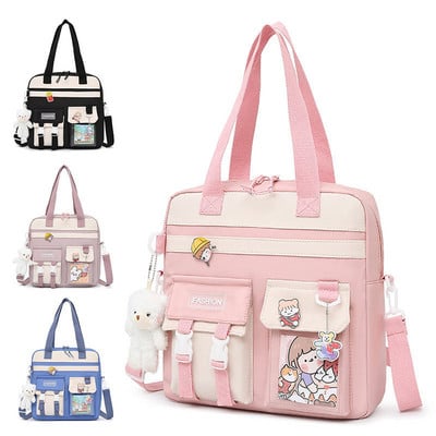 Textile bag-backpack for girls with 3D elements