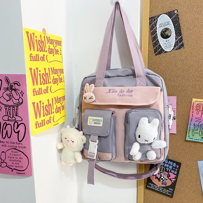 Tekstila bērnu soma ar priekšējām kabatām meitenēm