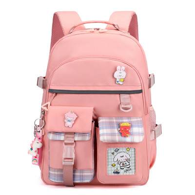 Bērnu skolas mugursoma ar kabatu un rāvējslēdzēju