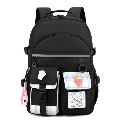 Bērnu skolas mugursoma ar kabatu un rāvējslēdzēju